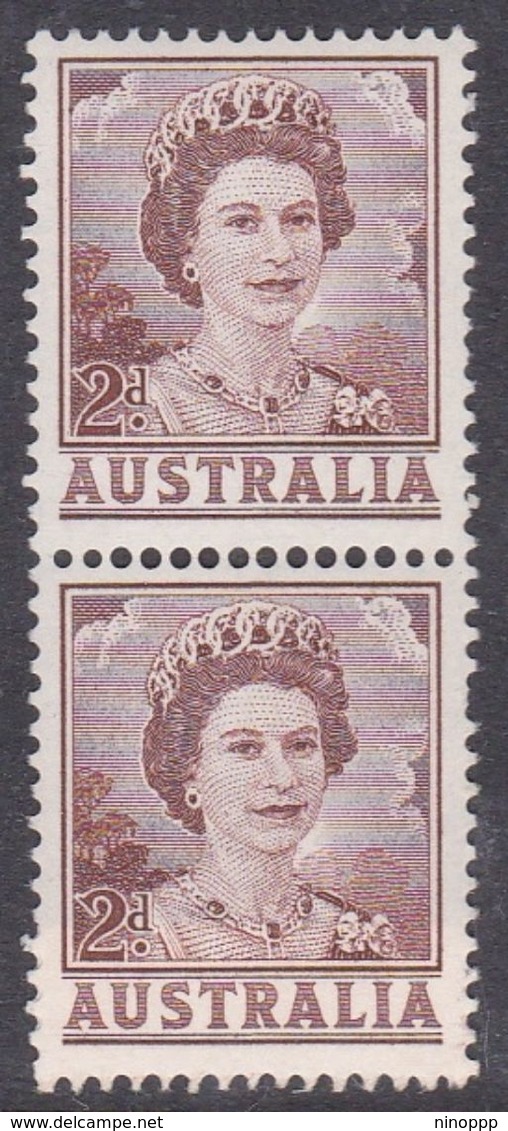 Australia ASC 342 1962 Queen Elizabeth II Definitive 2d Brown, Coil Pair, Mint Never Hinged - Prove & Ristampe