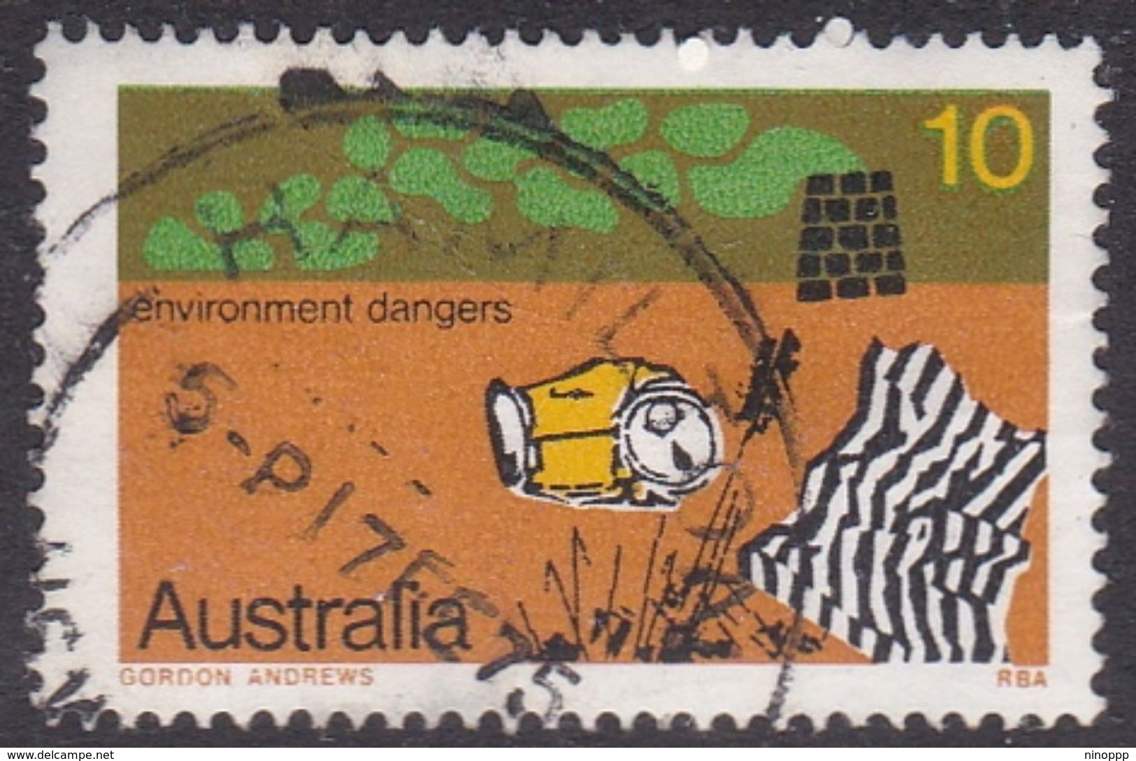 Australia ASC 625a 1975 10c Pollution Perf 14.75, Used - Prove & Ristampe