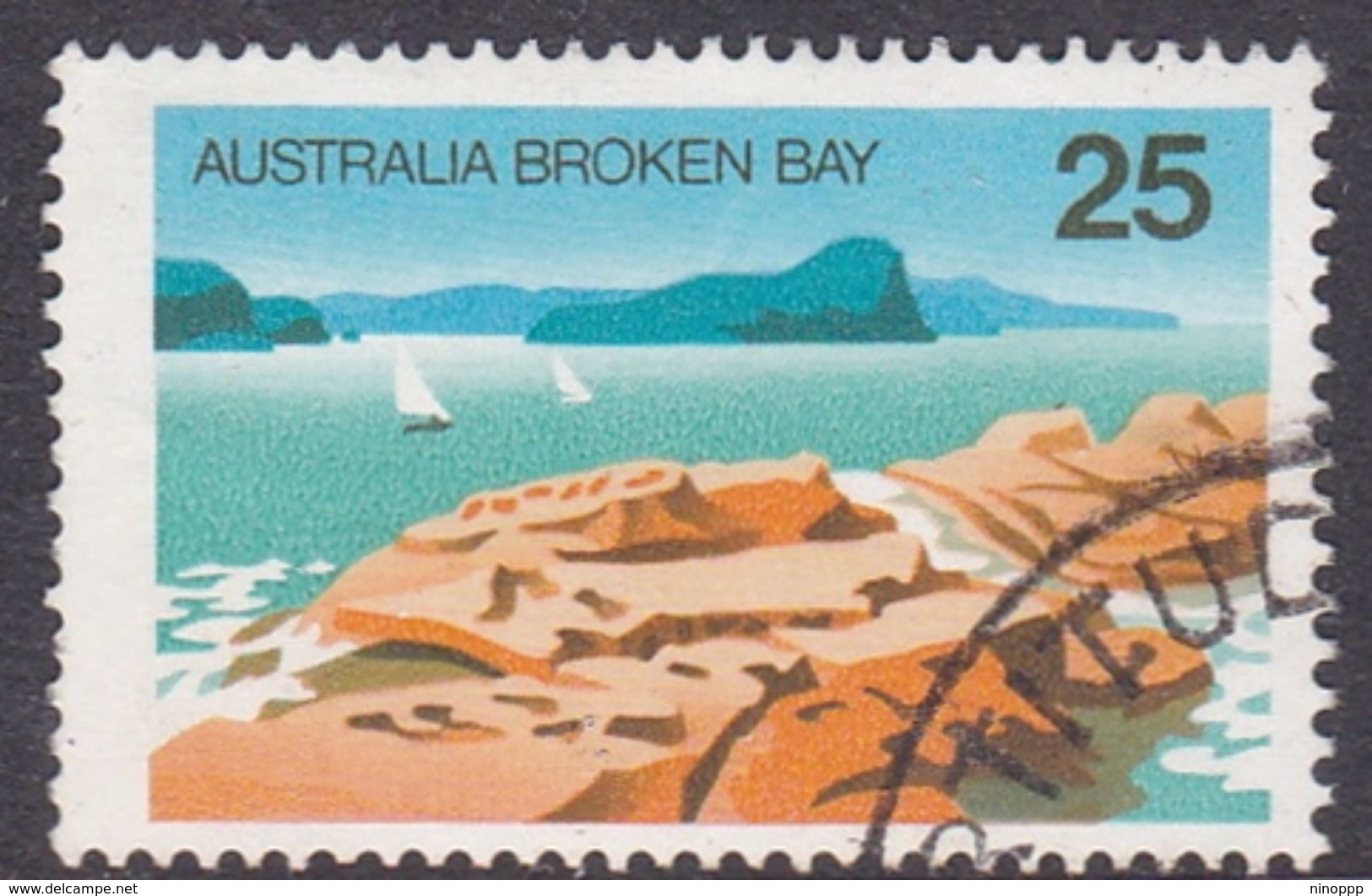 Australia ASC 666 1976 Scenes, 25c Broken Bay, Cream Paper, Used - Essais & Réimpressions