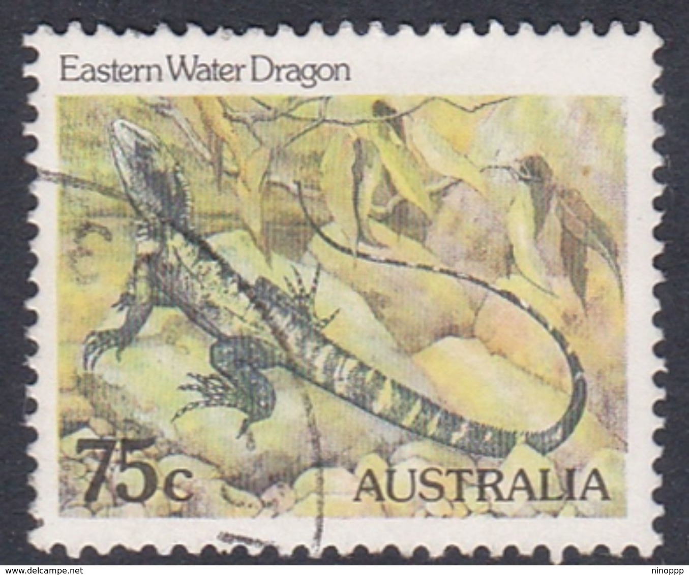 Australia ASC 835a 1982 Animals 75c Water Dragon Perf 14 X 14.5, Used - Proeven & Herdruk