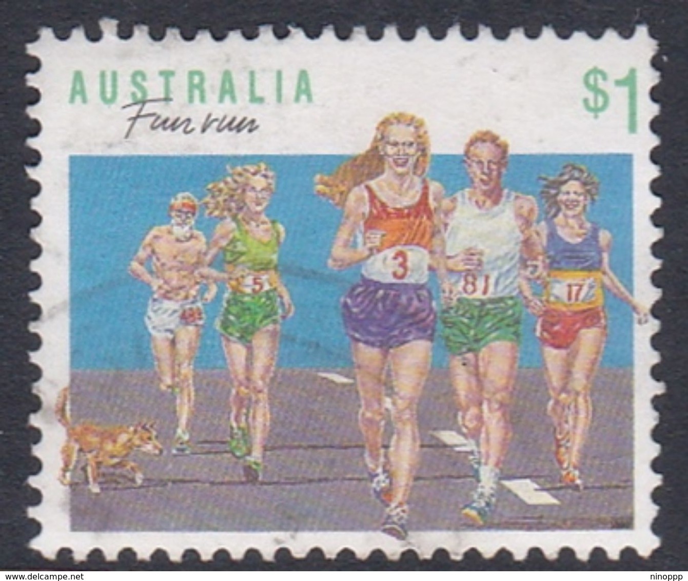 Australia ASC 1231 1990 Sports $ 1.00 Fun Run Perf 13 X 13.5, Used - Prove & Ristampe