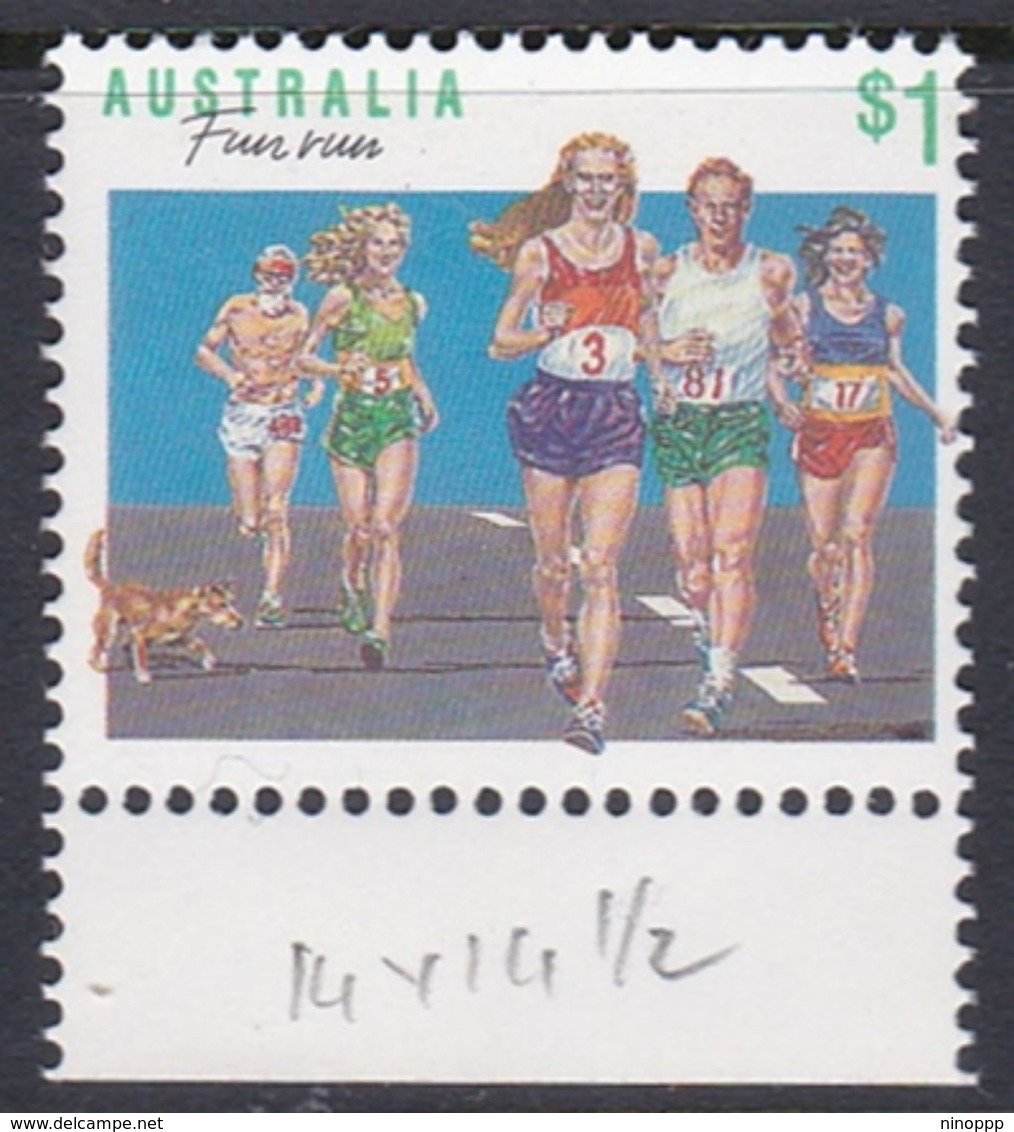 Australia ASC 1231c 1990 Sports $ 1.00 Fun Run Perf 14 X 14.5, Mint Never Hinged - Proofs & Reprints