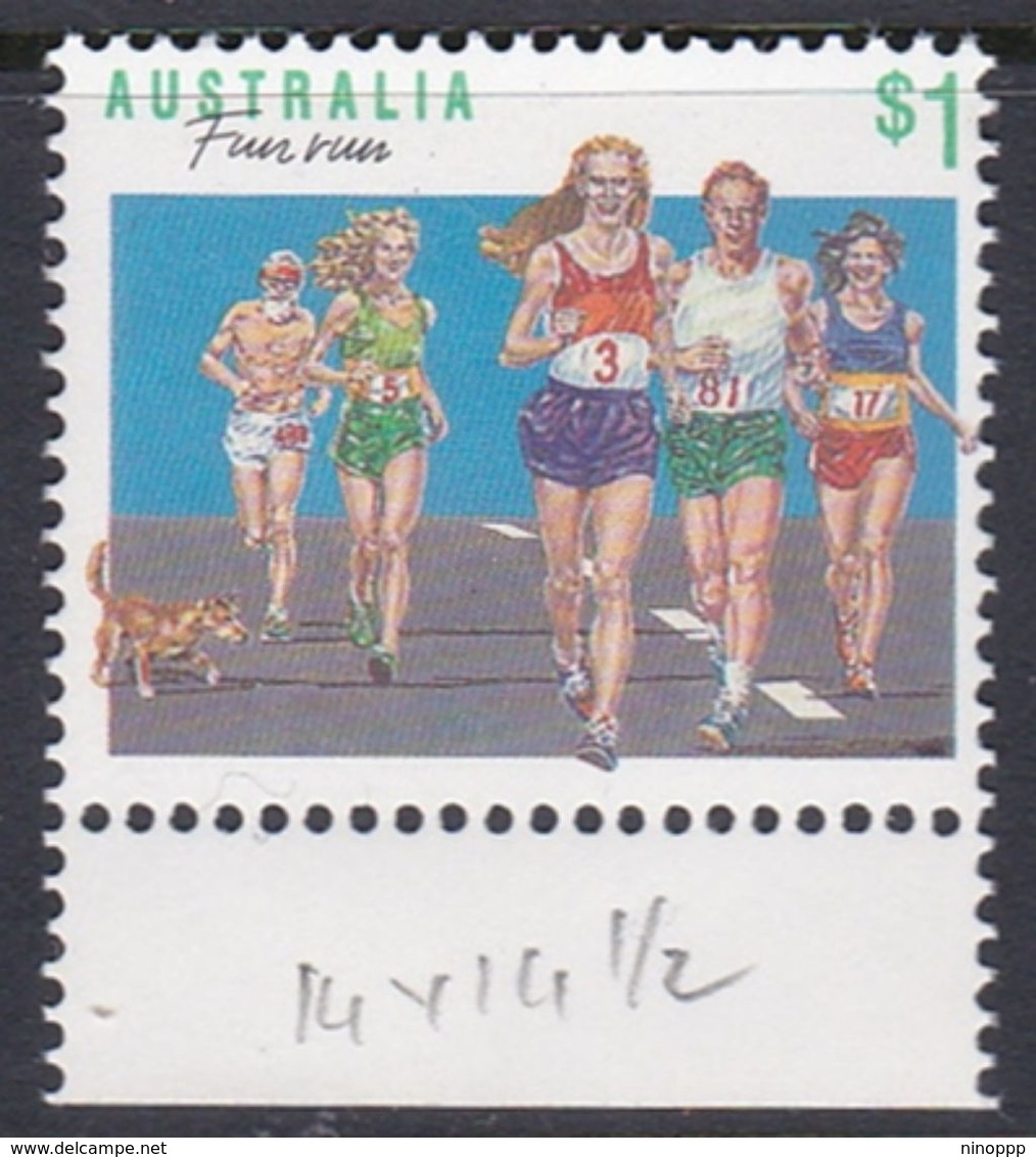 Australia ASC 1231c 1990 Sports $ 1.00 Fun Run Perf 14 X 14.5, Mint Never Hinged - Prove & Ristampe