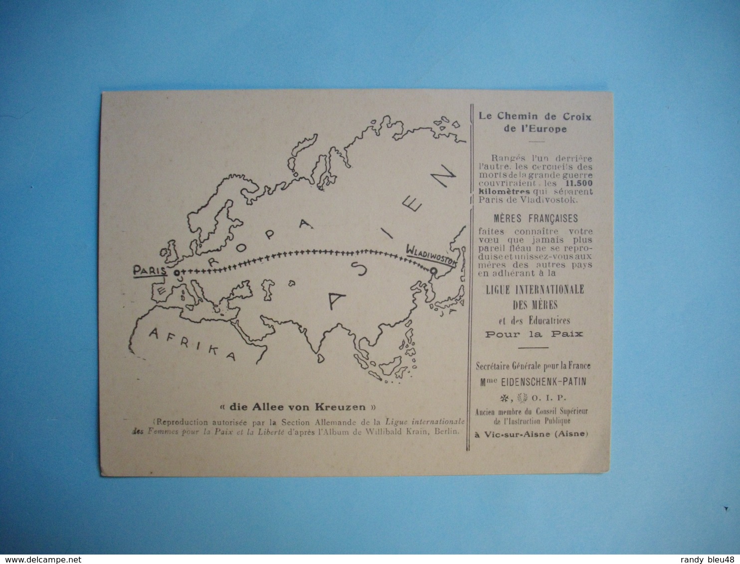 LE CHEMIN DE CROIX DE L'EUROPE   (  De Paris à Wladiwostok  )     -  Edition Ligue Internationale Des Mères  - - Guerre 1914-18