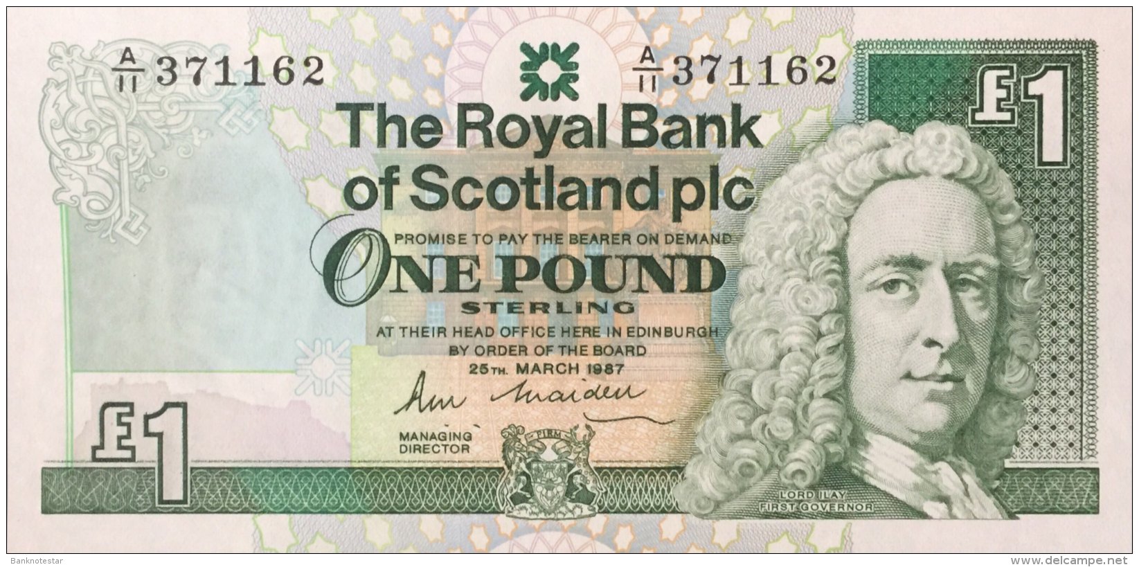 Scotland 1 Pound, P-346a (25.3.1987) - UNC - 1 Pound