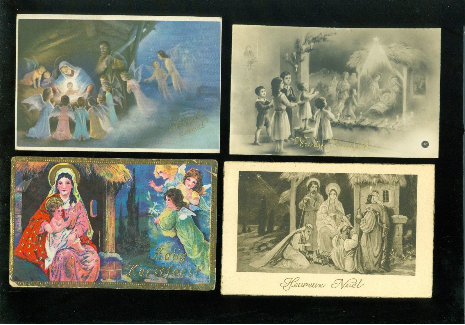 Beau lot de 60 cartes postales de fantaisie Crèche de Noël  Mooi lot 60 postkaarten fantasie kerststal  kerstmis  kribbe