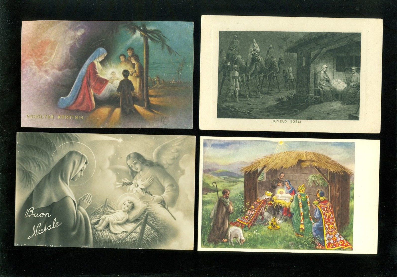 Beau lot de 60 cartes postales de fantaisie Crèche de Noël  Mooi lot 60 postkaarten fantasie kerststal  kerstmis  kribbe