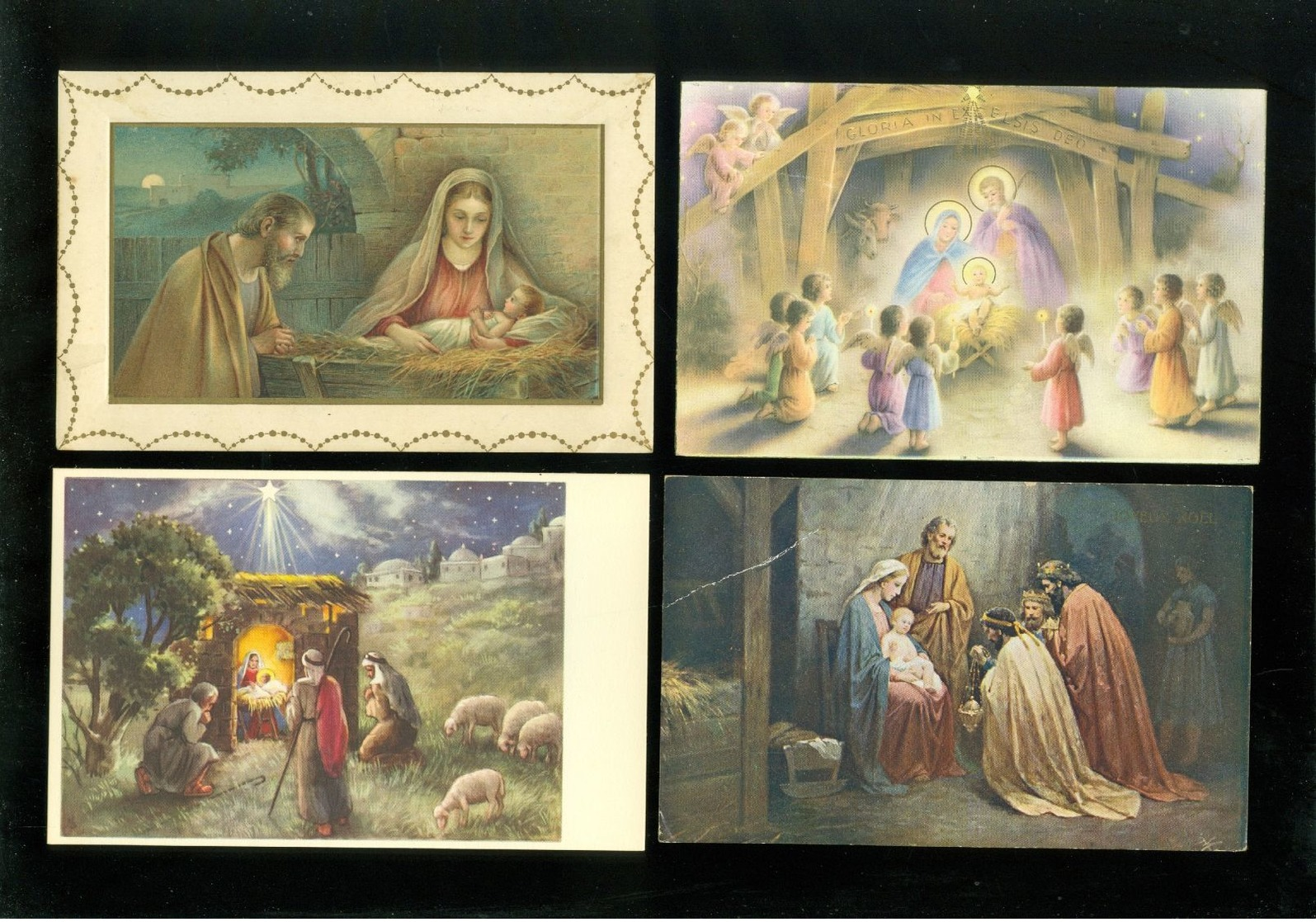 Beau lot de 60 cartes postales de fantaisie Crèche de Noël  Mooi lot 60 postkaarten fantasie kerststal  kerstmis  kribbe