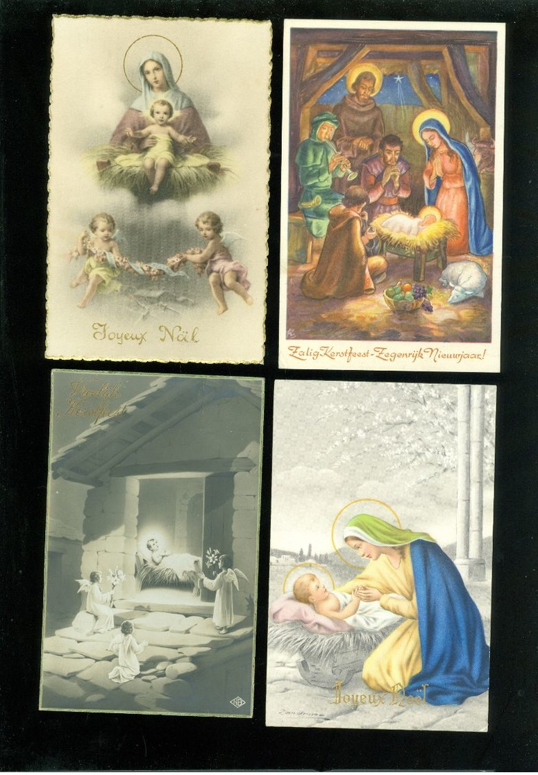 Beau lot de 60 cartes postales de fantaisie Crèche de Noël  Mooi lot 60 postkaarten fantasie kerststal  kerstmis  kribbe