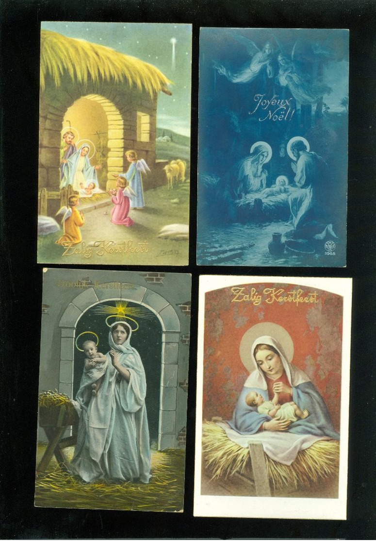 Beau lot de 60 cartes postales de fantaisie Crèche de Noël  Mooi lot 60 postkaarten fantasie kerststal  kerstmis  kribbe