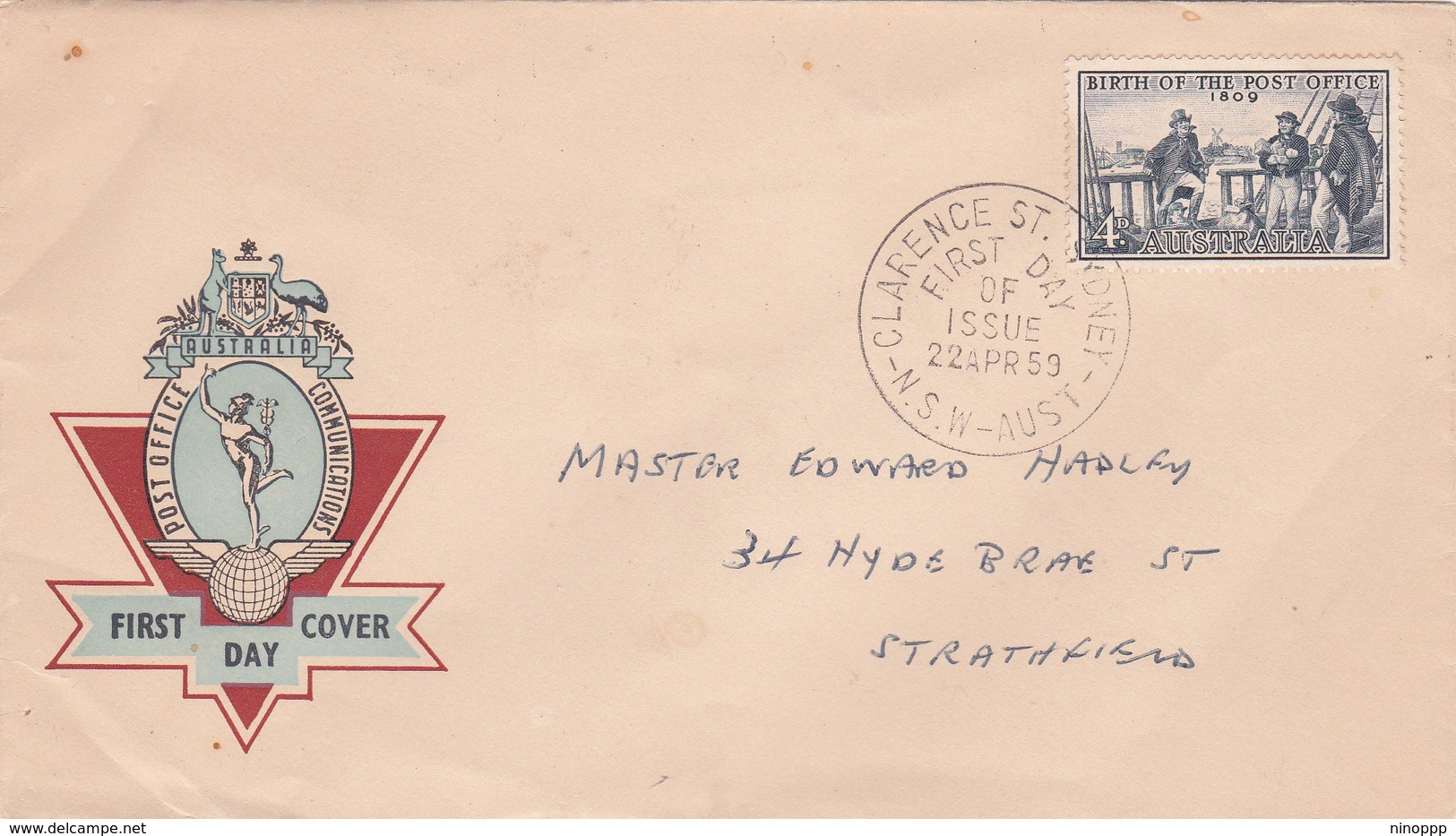 Australia 1959 150th Anniversary Of Post Office.Official Post Office FDC Type 1 - FDC