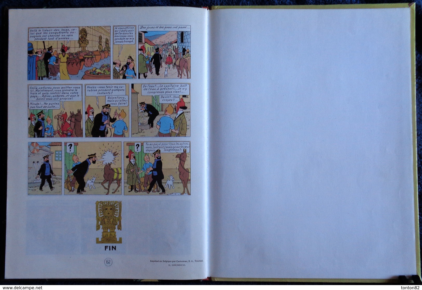 Hergé - Tintin - Le Temple du Soleil - Casterman - ( 1975 ) .