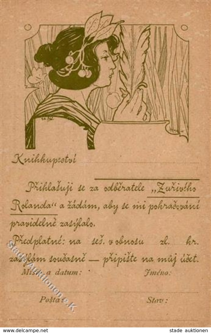 Mucha, A. Frau Jugendstil  Künstlerkarte I-II Art Nouveau - Mucha, Alphonse