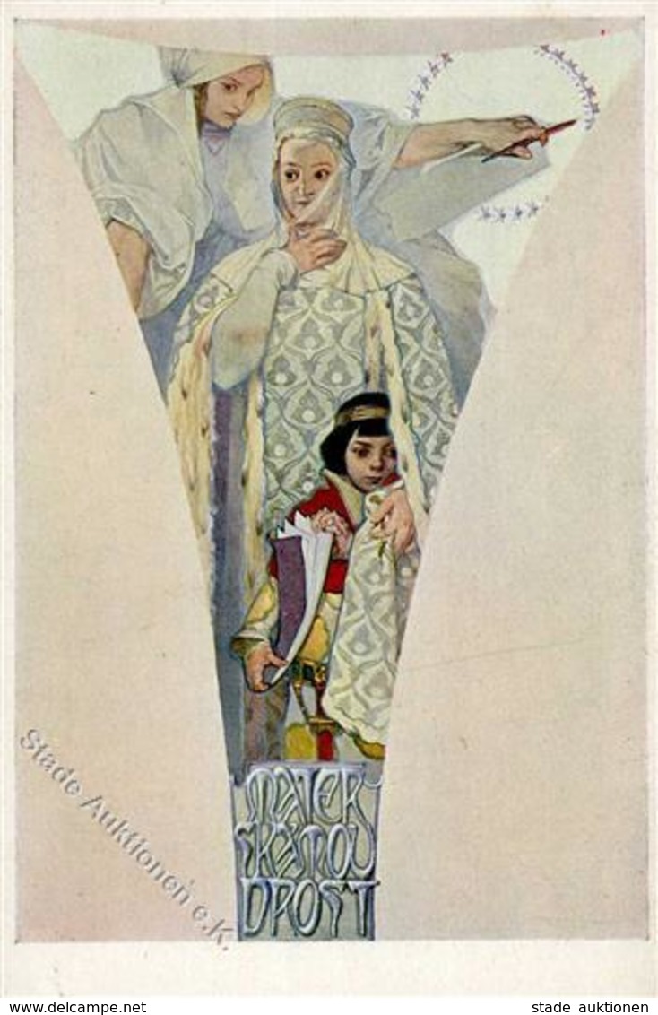 Mucha, A. La Sagesse Maternelle Künstlerkarte I-II - Mucha, Alphonse
