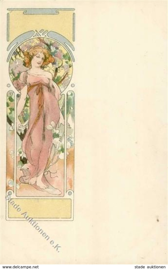 Mucha, Alfons Autumn Künstler-Karte I-II (fleckig) - Mucha, Alphonse