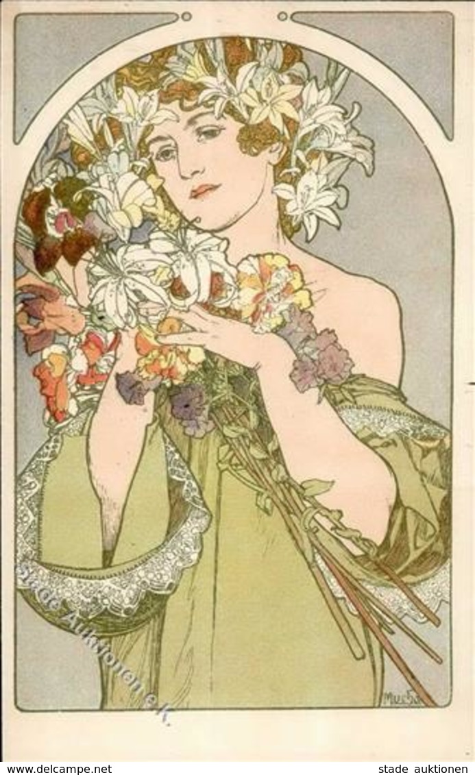 Mucha, Alfons Frau Blumen Jugendstil I-II Art Nouveau - Mucha, Alphonse