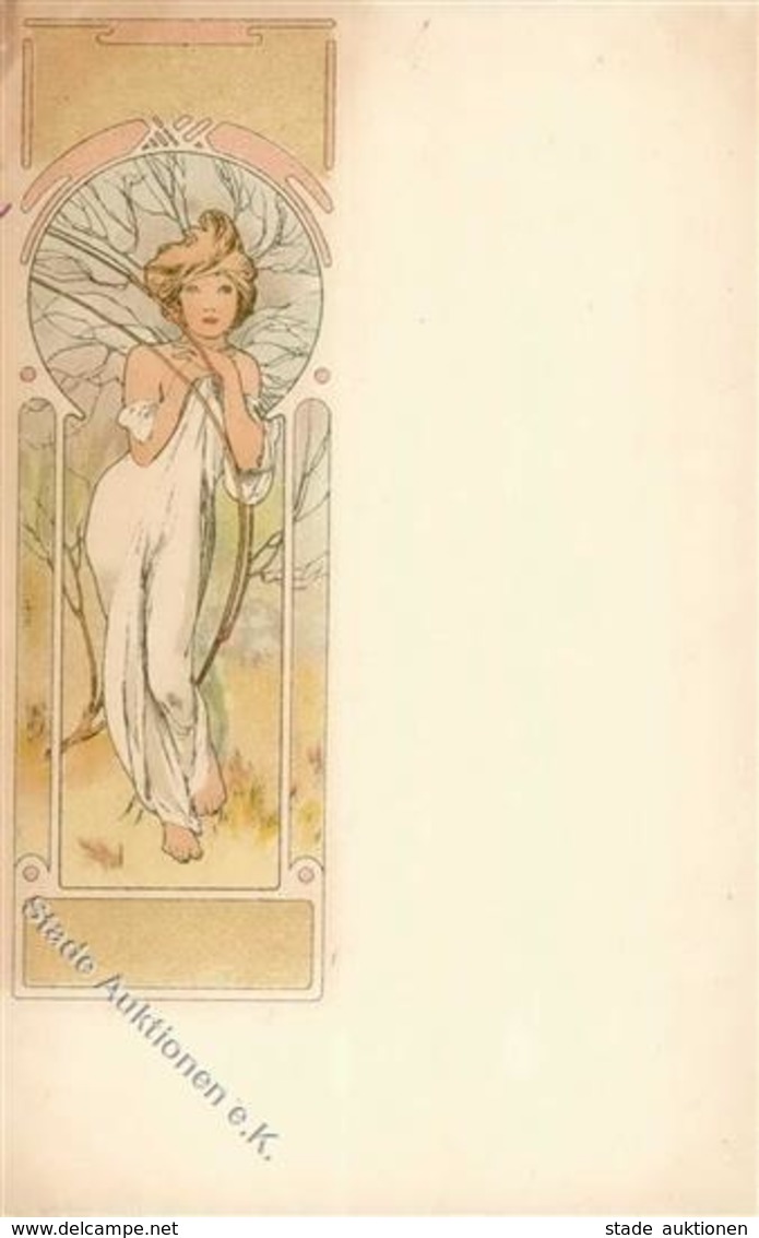 Mucha, Alfons Spring Künstler-Karte I-II (fleckig) - Mucha, Alphonse