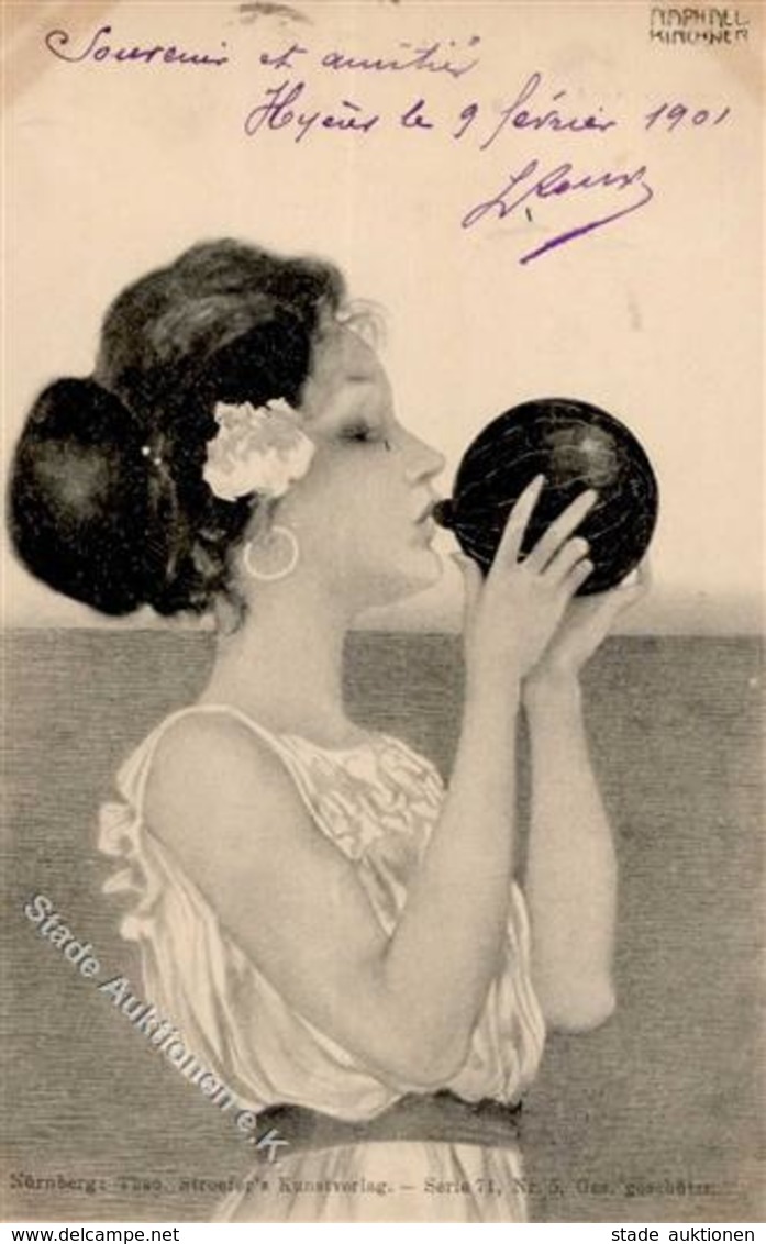 Kirchner, R. Frau  Künstlerkarte 1901 I-II (fleckig) - Kirchner, Raphael