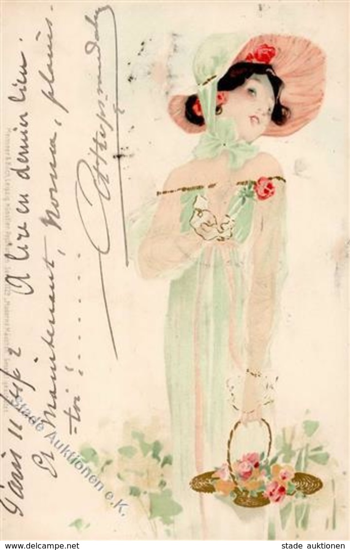Kirchner, R. Frau Künstlerkarte 1902 I-II (fleckig) - Kirchner, Raphael