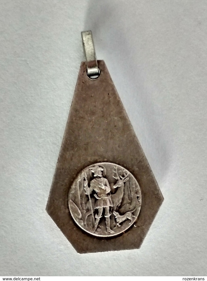 1950's Old Religious Medal Medaille Maria Met Kind Sainte Vierge Marie Notre-Dame Mother Mary Holy Virgin Hubertus Saint - Religion &  Esoterik