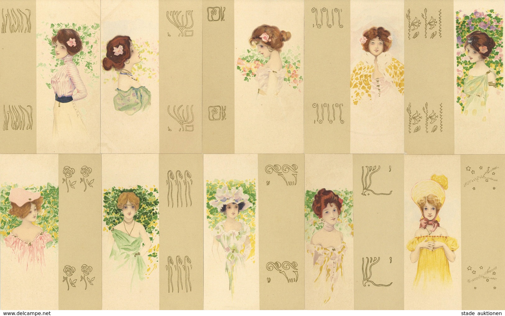 Kirchner, Raphael 10'er Serie Frauen Künstler-Karten I-II Femmes - Kirchner, Raphael