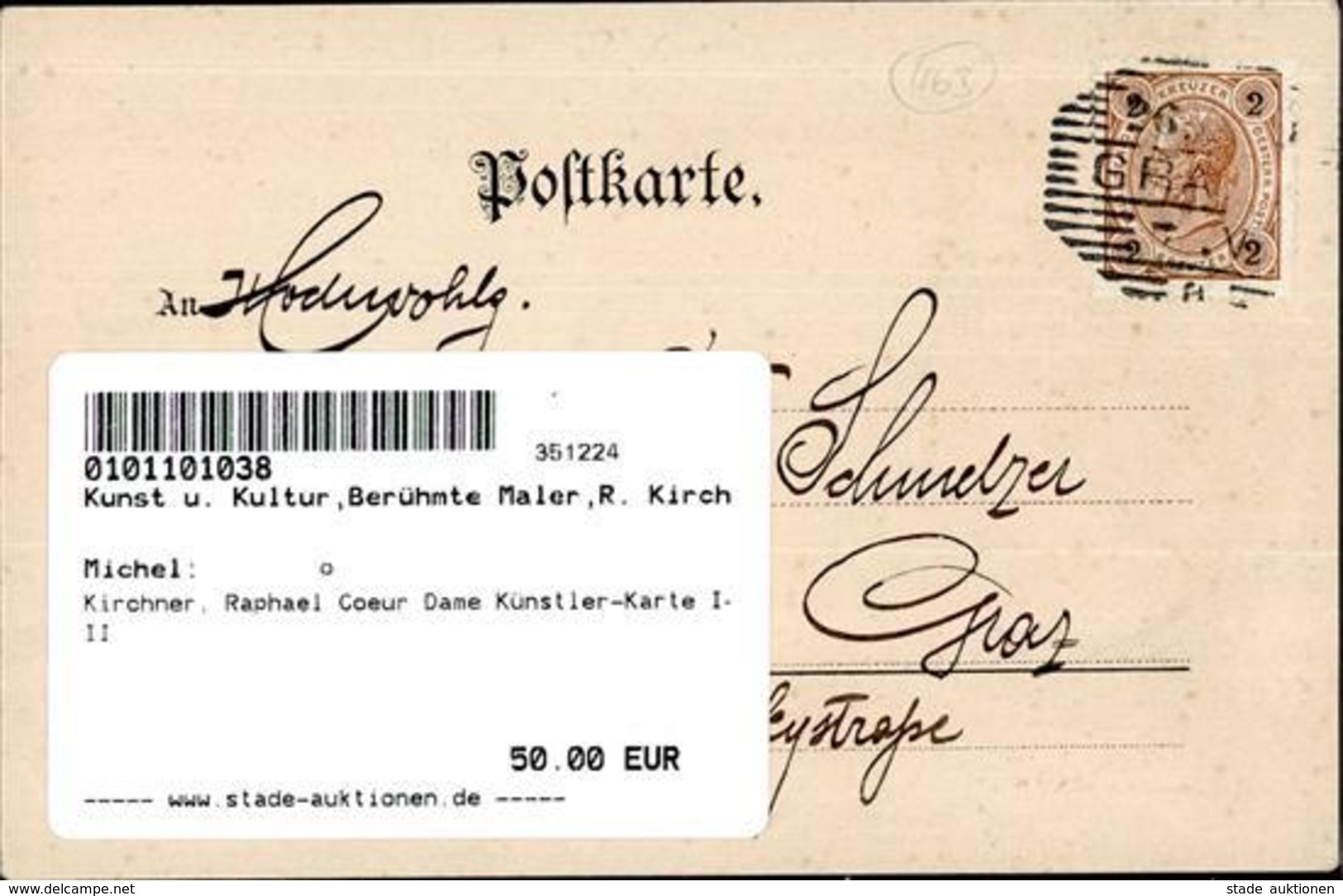 Kirchner, Raphael Coeur Dame Künstler-Karte I-II - Kirchner, Raphael