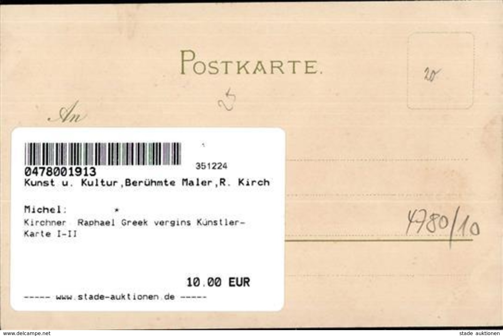 Kirchner, Raphael Greek Vergins Künstler-Karte I-II - Kirchner, Raphael