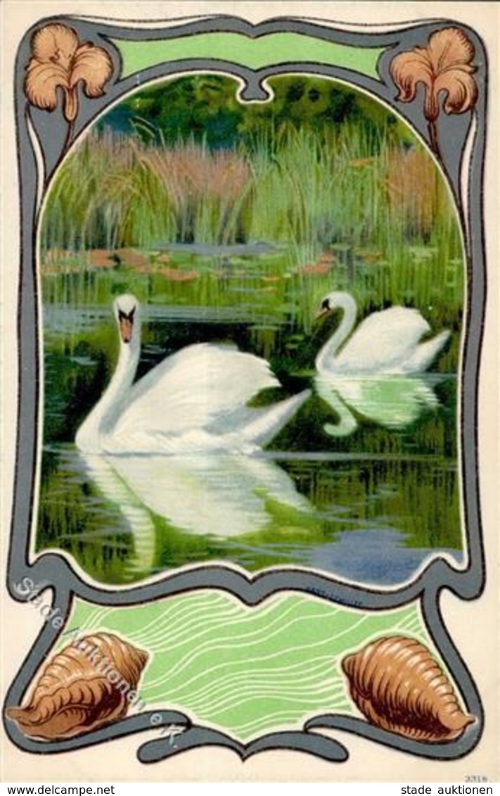 JUGENDSTIL - SCHWAN (3318) Sign. Hans Schulze I - Ohne Zuordnung