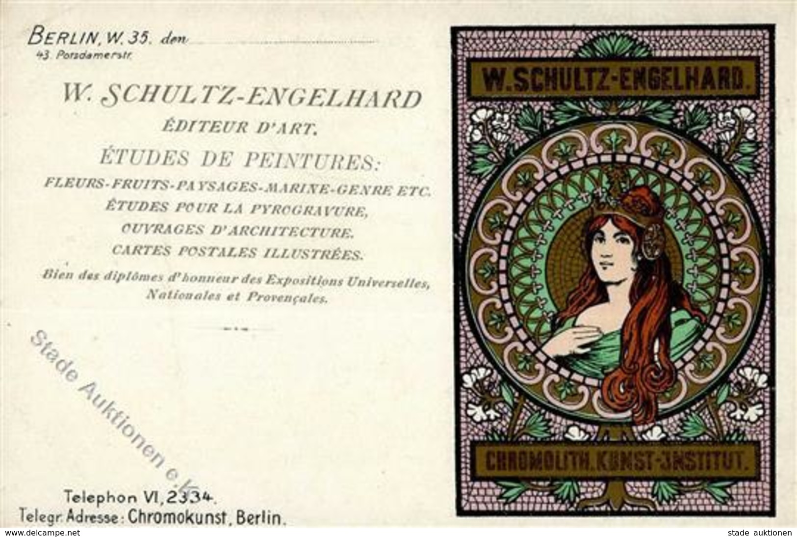 Jugendstil Berlin (1000) W. Schultz-Engelhard Editeur D'art Künstlerkarte I-II Art Nouveau - Non Classificati