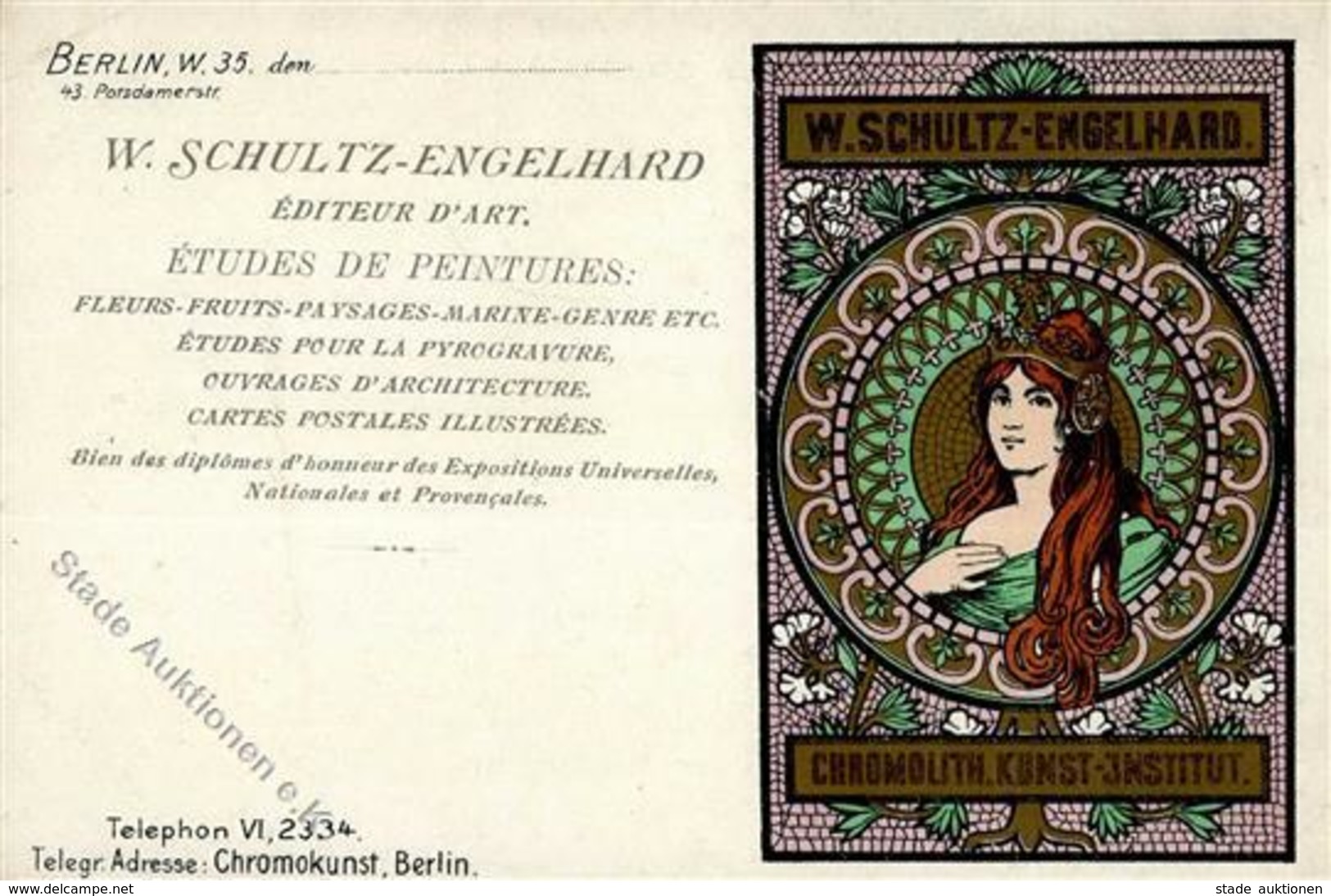 Jugendstil Berlin (1000) W. Schultz-Engelhard Editeur D'art Künstlerkarte I-II Art Nouveau - Ohne Zuordnung