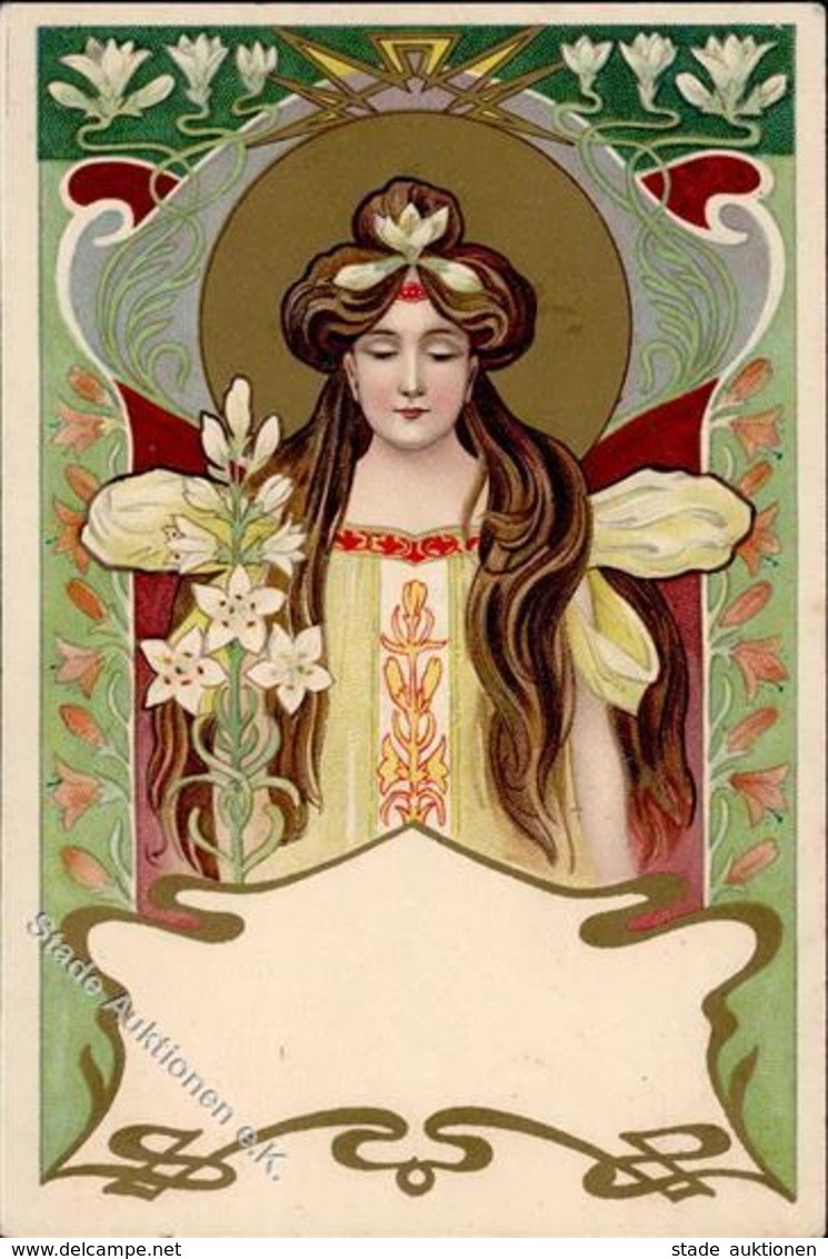 Jugendstil Frau  Künstlerkarte I-II Art Nouveau - Ohne Zuordnung