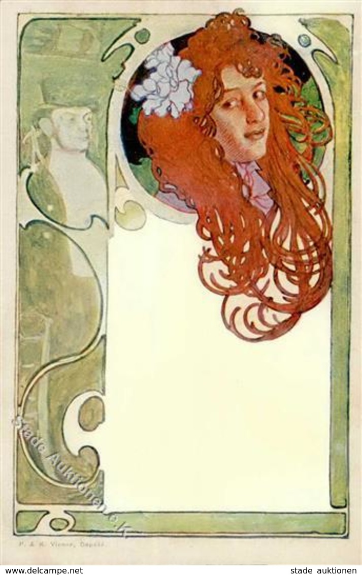 Jugendstil Frau Künstlerkarte 1899 I-II Art Nouveau - Ohne Zuordnung