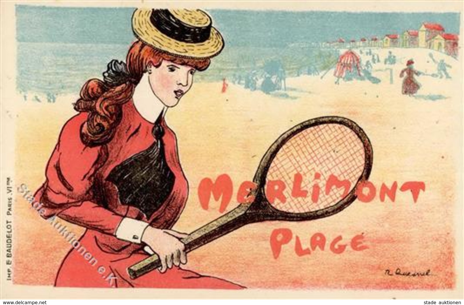 Jugendstil Frau Tennis  Künstlerkarte I-II Art Nouveau - Ohne Zuordnung