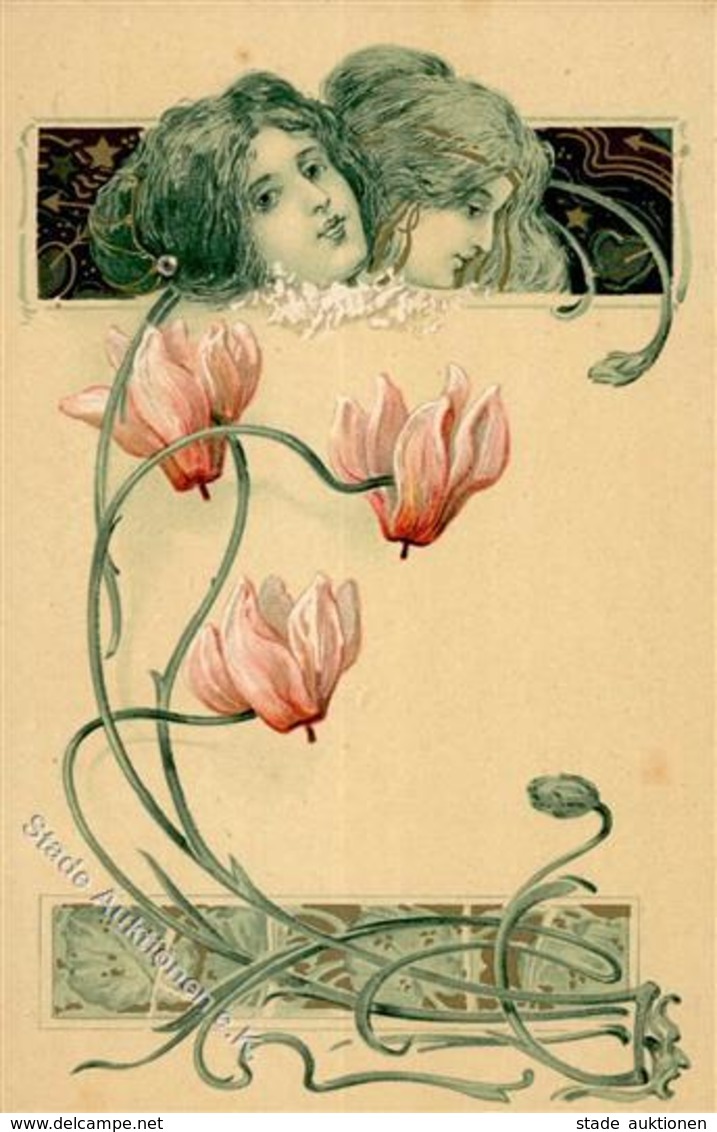 Jugendstil Frauen Künstlerkarte I-II (keine Ak-Einteilung) Art Nouveau Femmes - Ohne Zuordnung