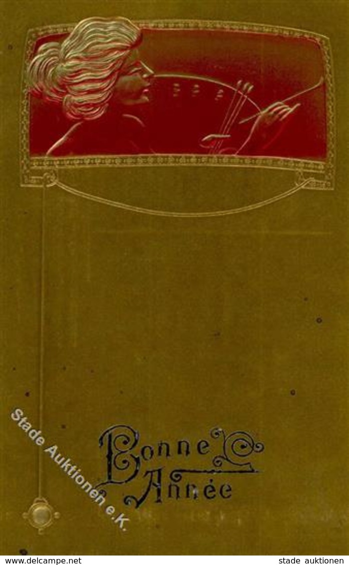 Jugendstil Frauen Neujahr Prägedruck I-II Art Nouveau Bonne Annee Femmes - Ohne Zuordnung