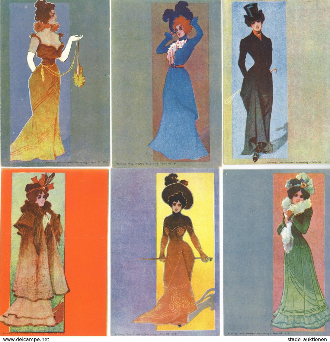 Jugendstil Verlag TSN 6'er Serie Nr. 149 Frauen I-II Art Nouveau Femmes - Ohne Zuordnung
