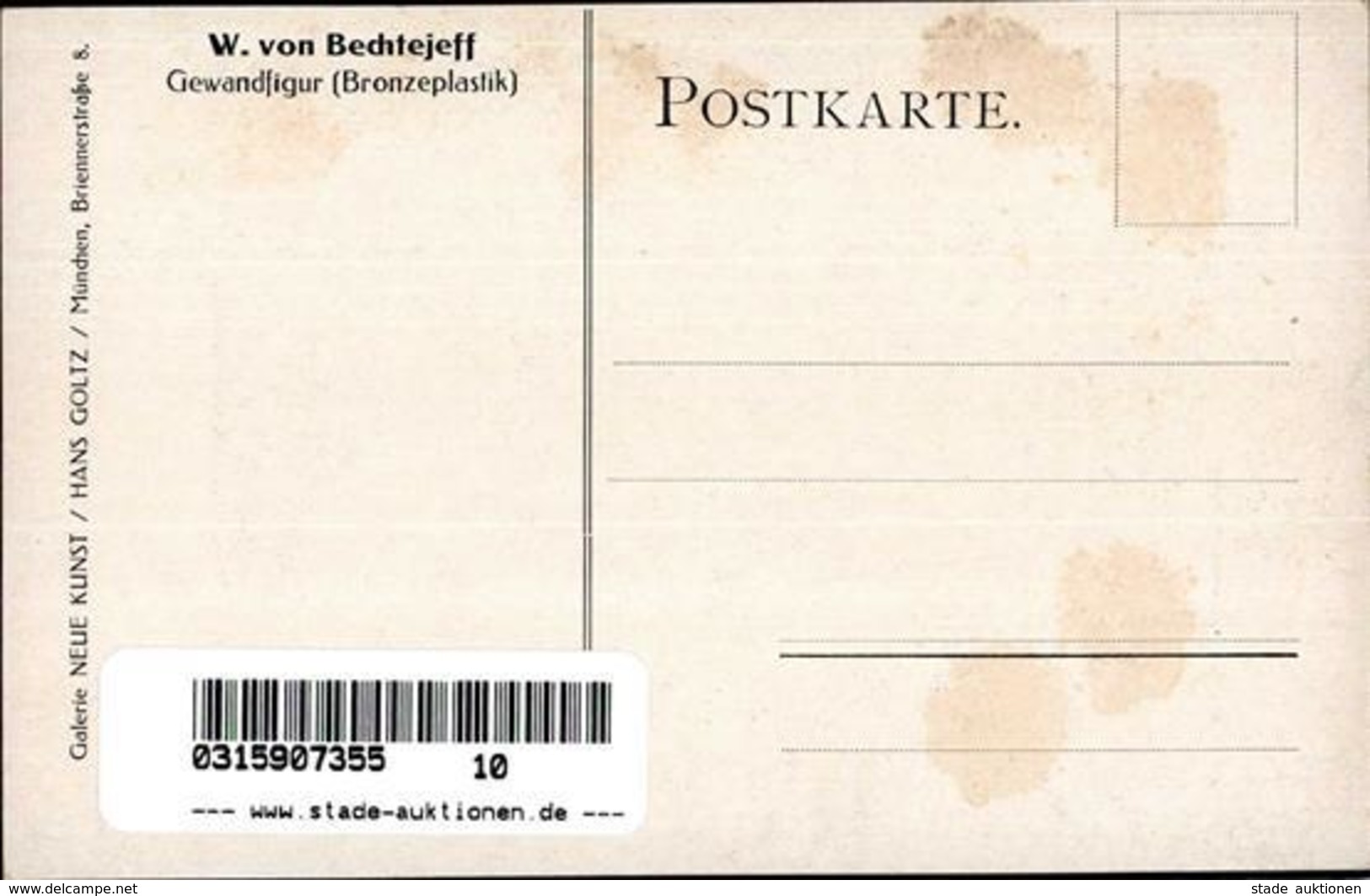 Bechtejeff, W. Von Gewandfigur Künstlerkarte I-II (fleckig) - Ohne Zuordnung