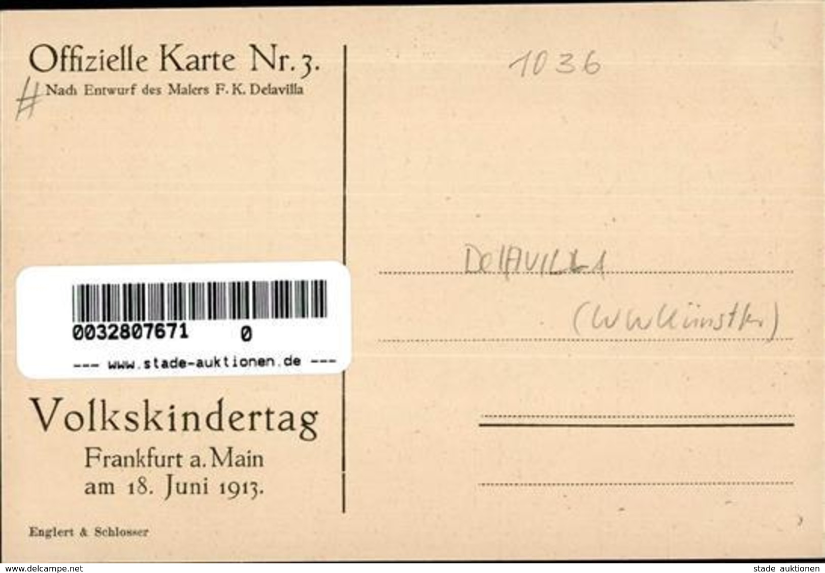 Delavilla, F. K. (WW-Künstler) Volkskindertag Künstlerkarte I-II - Non Classificati