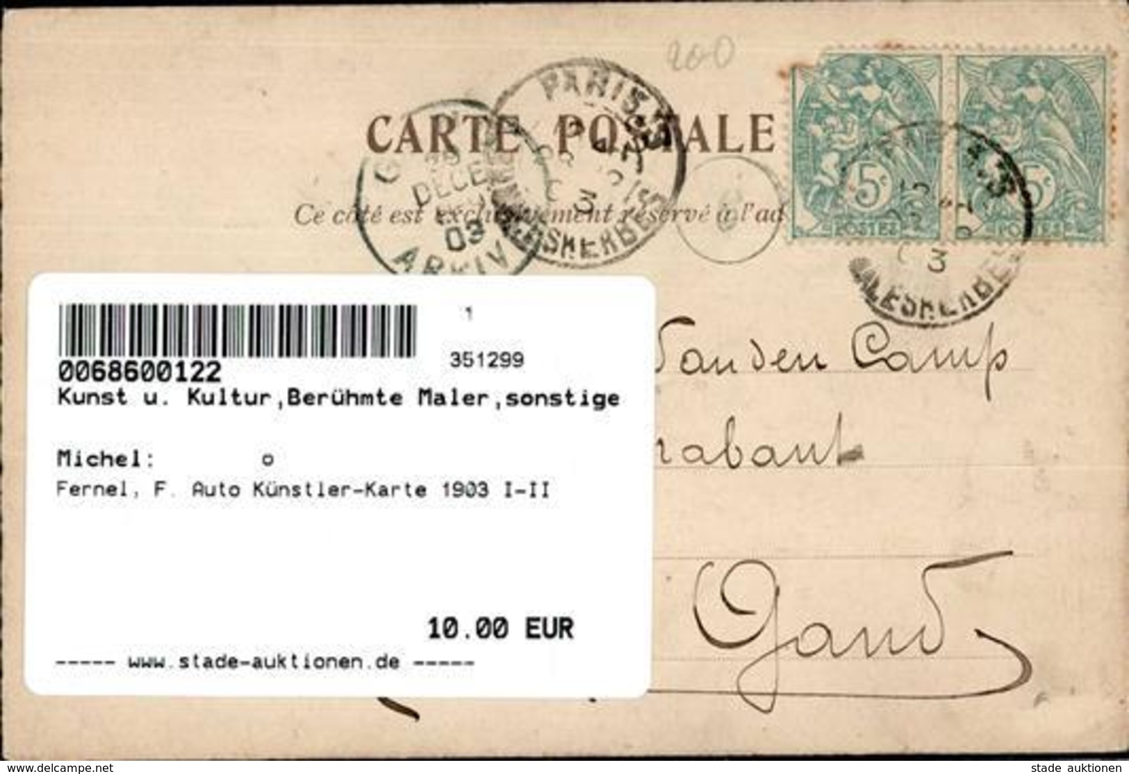 Fernel, F. Auto Künstler-Karte 1903 I-II - Non Classificati