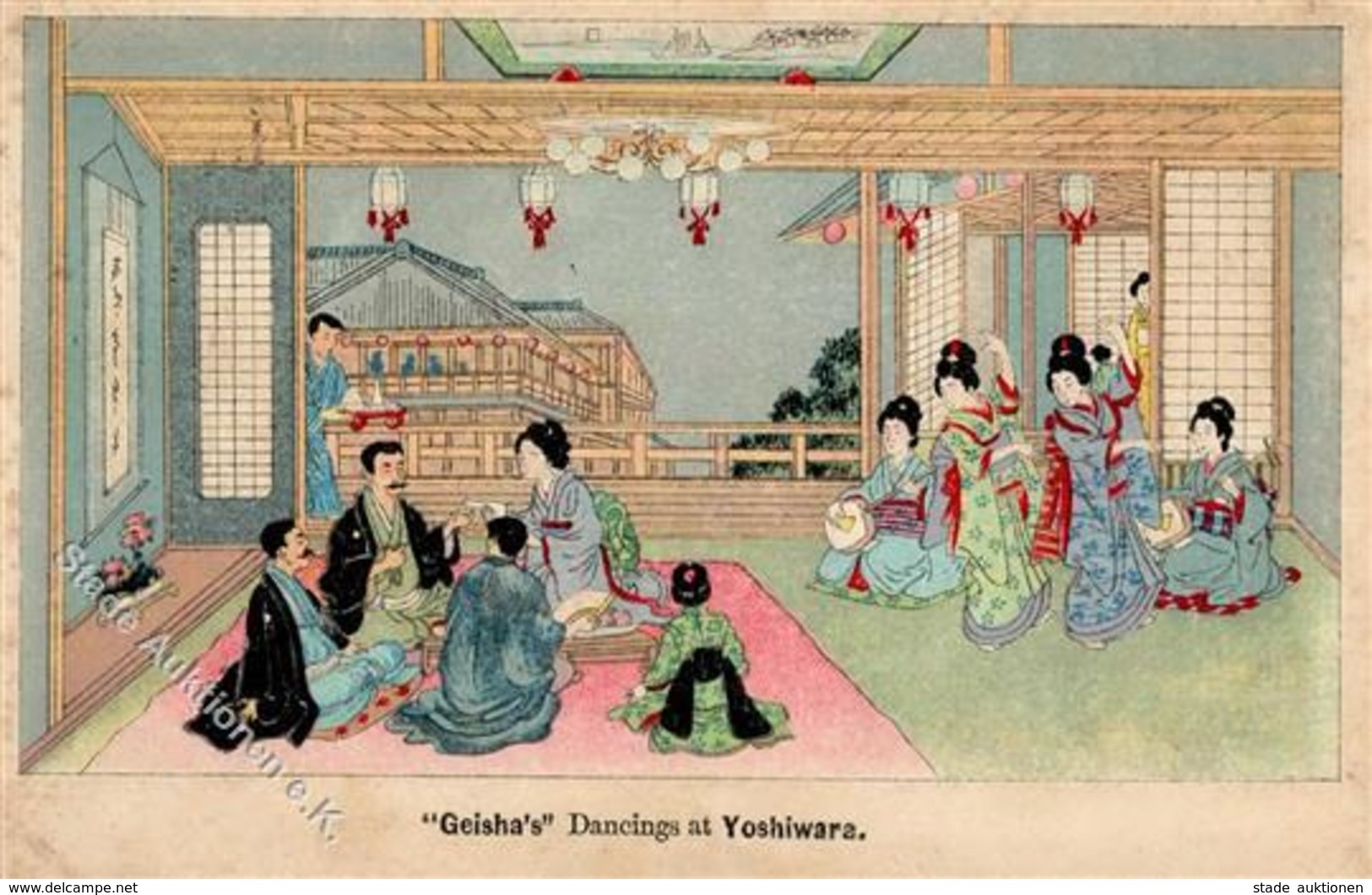 Japan Geishas Yoshiwara 1907 Künstler-Karte I-II (fleckig) - Ohne Zuordnung