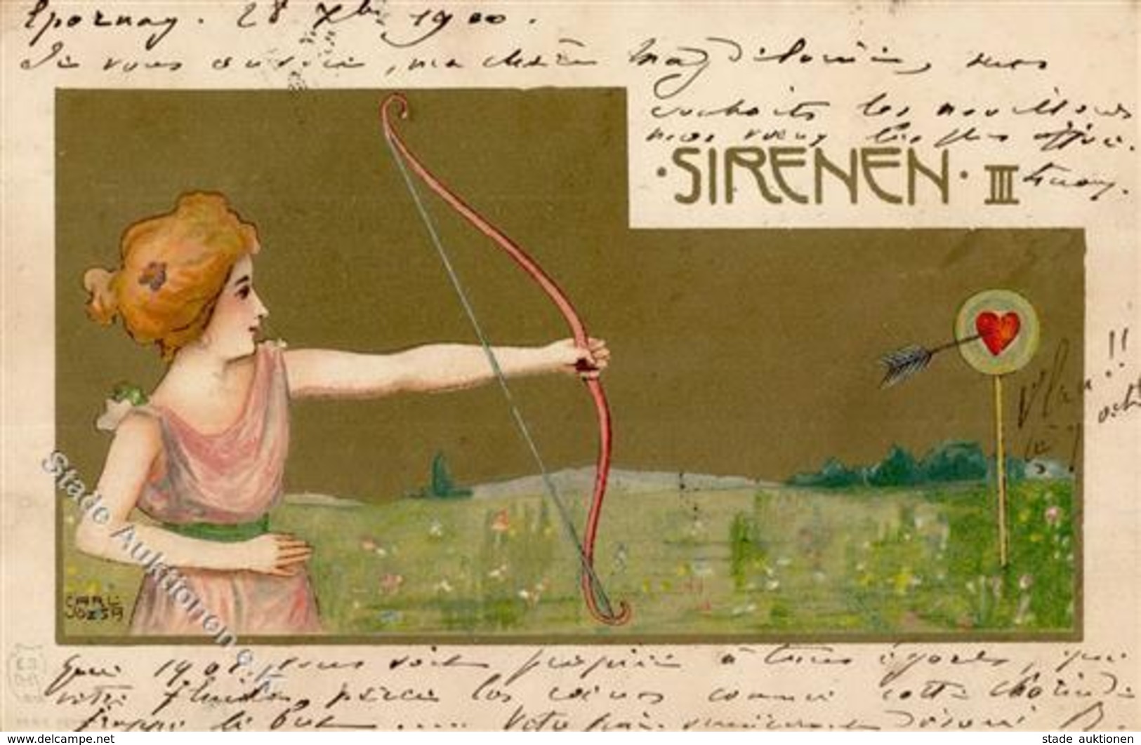 Jozsa, Carl Sirenen III Künstlerkarte 1900 I-II (fleckig) - Ohne Zuordnung