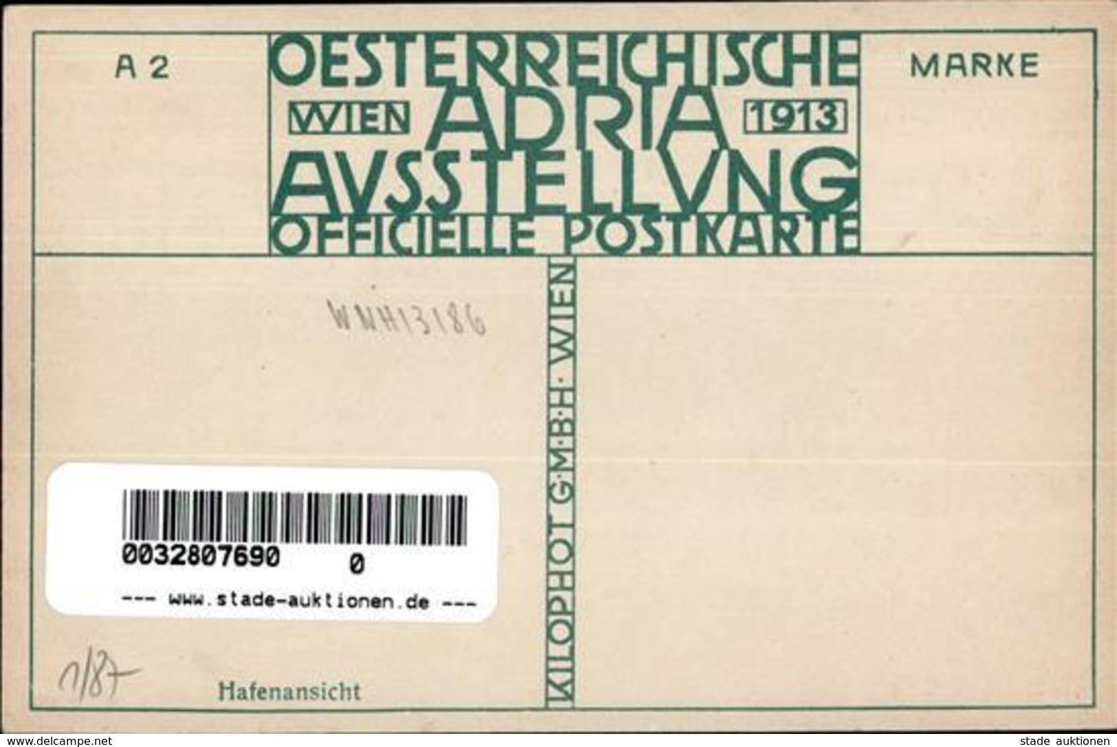 Kalmsteiner, H. Hafenansicht Adria Ausstellung Künstlerkarte 1913 I-II Expo - Ohne Zuordnung