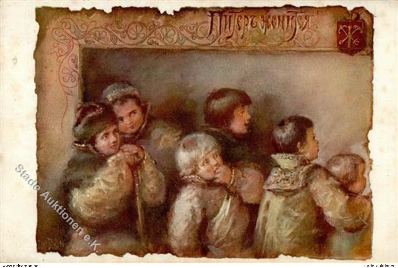 Kunst Russland Böhm, Elisabeth Kinder  Künstlerkarte 1915 I-II - Ohne Zuordnung