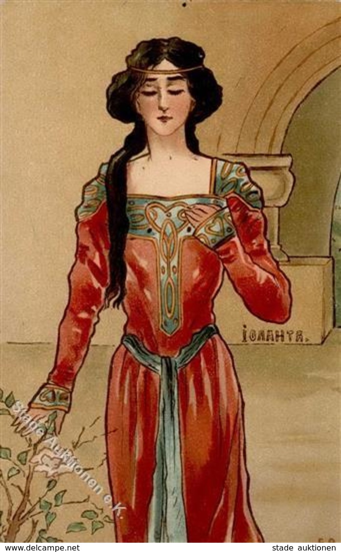 Kunst Russland Jugendstil Frau  Künstlerkarte I-II Art Nouveau - Ohne Zuordnung