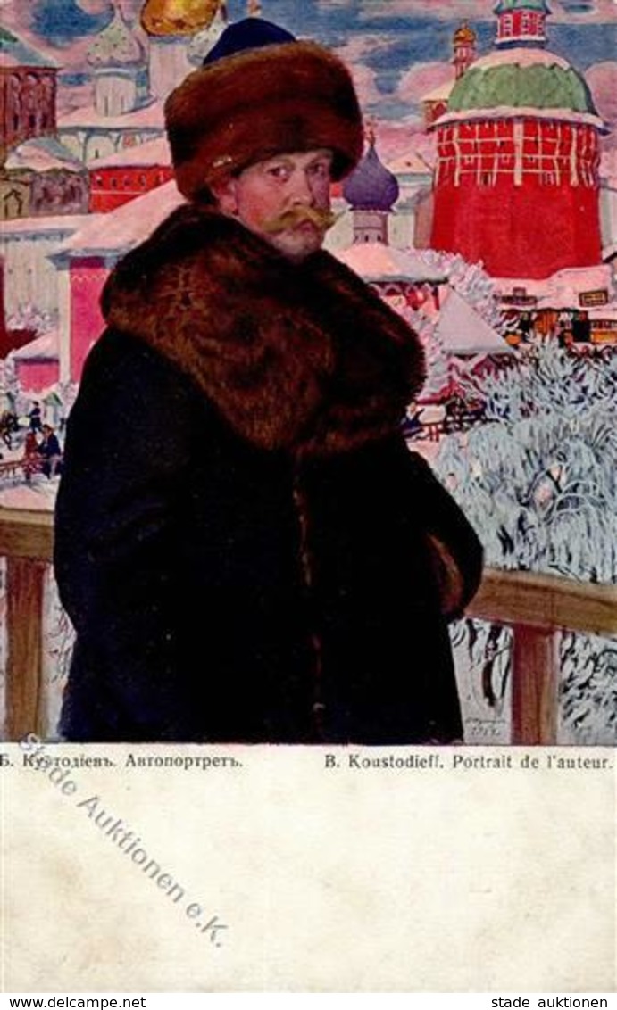 Kunst Russland Sign. Koustodieff, B. Portrait Des Autors Künstlerkarte I-II - Ohne Zuordnung