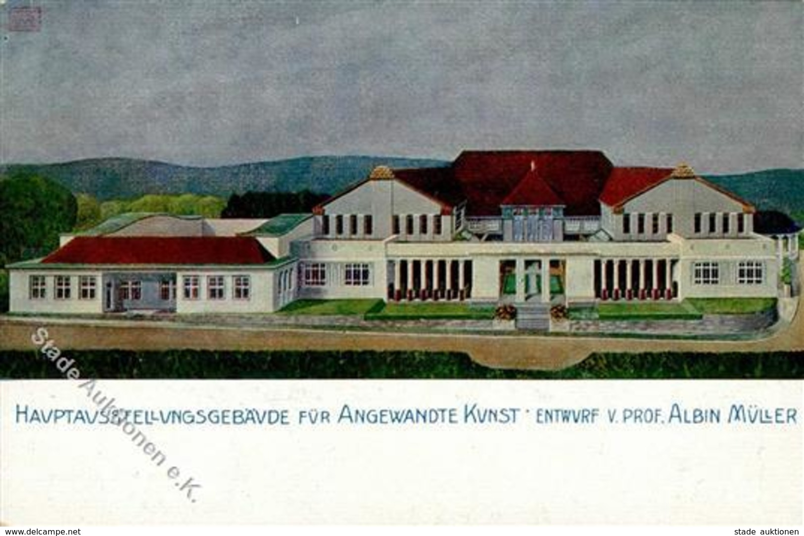 Kunstgeschichte Darmstadt Müller, Albin Prof. Hauptausstellungsgebäude Für Angewandte Kunst  Künstlerkarte 1908 I-II - Christiansen