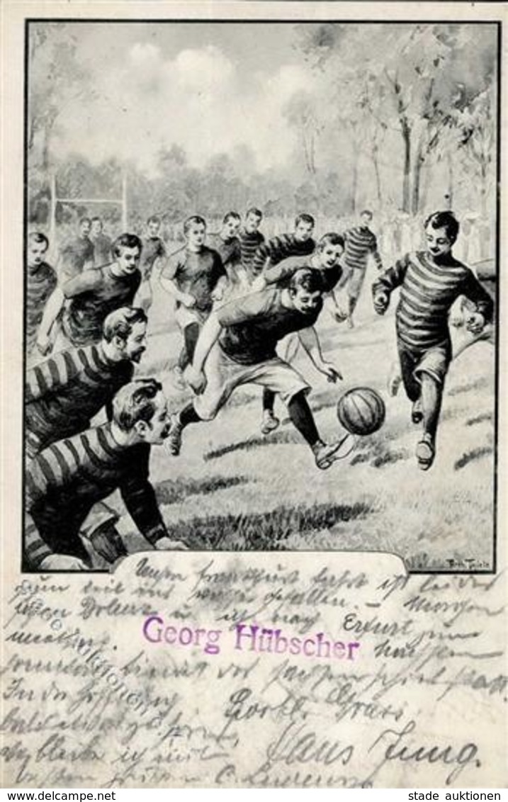 Thiele, Arthur Fussball Künstlerkarte 1912 I-II - Thiele, Arthur
