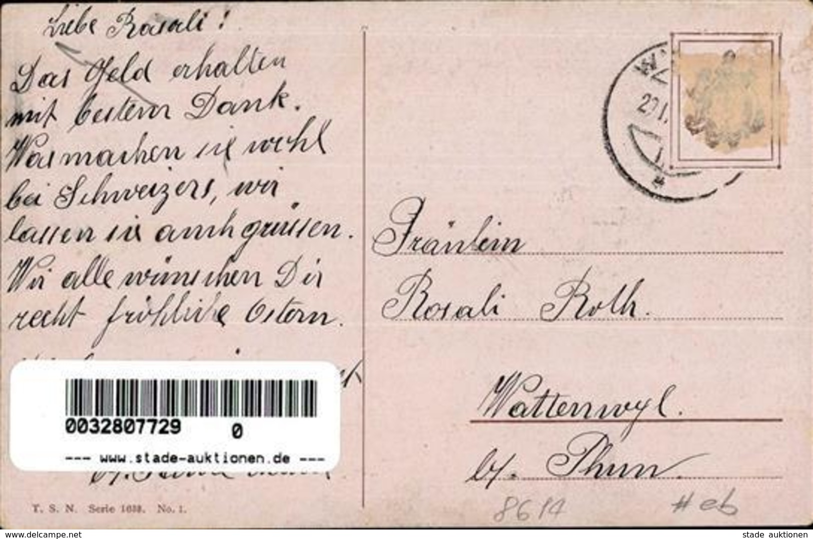 Thiele, Arthur Hase Personifiziert Ostern Künstlerkarte I-II (Marke Entfernt, Eckbug) Paques - Thiele, Arthur