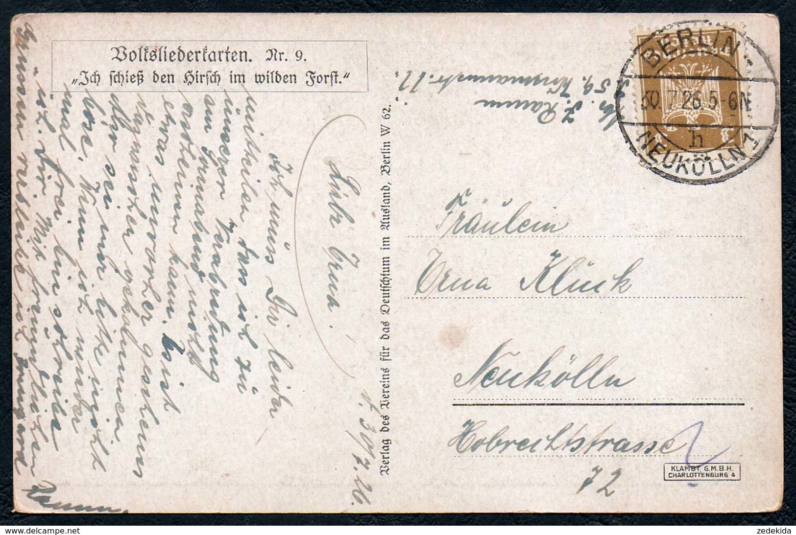 B6375 - Ernst Kutzer Künstlerkarte - Liedkarte - Volksliederkarte - VDA - Gel Berlin Neukölln - Kutzer, Ernst