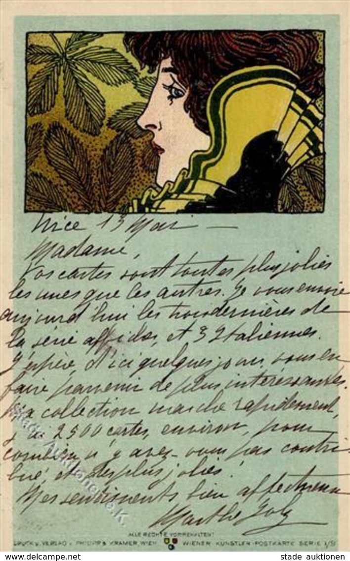 Philipp & Kramer Frau Jugendstil  Künstlerkarte 1899 I-II Art Nouveau - Non Classificati
